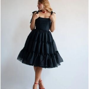 Elegant Black Tiered Dress Wild Rose And Sparrow